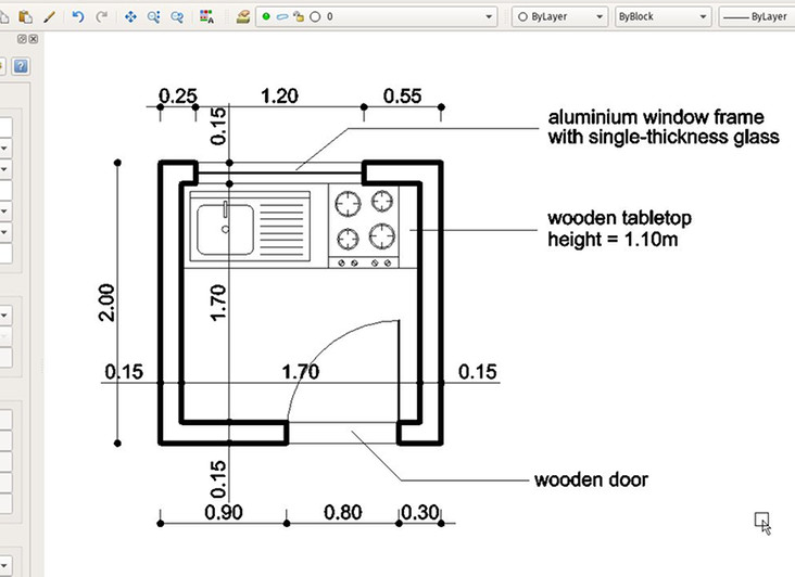 in librecad